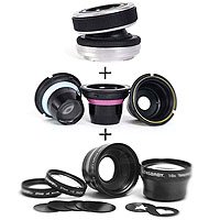 Lensbaby Composer Tilt & Focus Ball & Socket type Selective Focus Lens kit. for Nikon F Mount SLR's - with Lensbaby Optic Box Set Bundle for Composer, Muse, & Control Freak - Lensbaby Accessary Kit Bundle with 0.6X Wide Angle / 1.6X Teleph oto Macro Kit, & Creative Aperture Kit