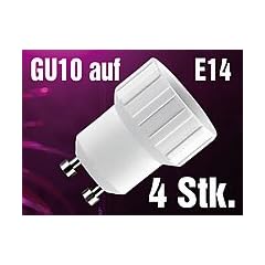 Lunartec Lampensockel-Adapter Adapter GU10 auf E14, 4er-Set