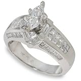 1 1/2 ctw WG Marquise/Princess/Baguette Cut Engagement Ring