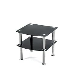 Presto mobilia 10209 Beistelltisch Quentin ca. 45 x 45 x 43 cm in schwarz Glitzer