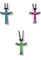 10 Pack Single Color Horseshoe Nail Cross Necklaces (Your Choice of Colors!)