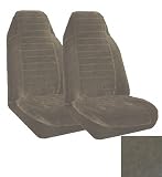 Set of 2 Universal Fit High Back Encore Pattern Front Bucket Seat Cover - Taupe