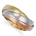 Yellow, white and rose gold hand assembled 4mm Russian Wedding Ring