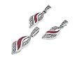 Sterling Silver Marcasite Pendant and Earring Set - Twist with Carnelian