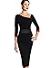 VfEmage Womens Asymmetric Neck Ruched Vintage Tunic Work Party Casual Dress
