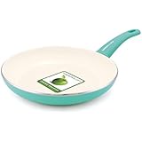GreenLife 12 Inch Non-Stick Ceramic Fry Pan with Soft Grip, Turquoise