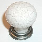 1 1/8 Dia Antique Pewter & Antique Crackle Round Knob