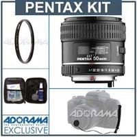 Pentax D-FA 50 f/2.8 Macro Auto Focus Lens Kit, with Tiffen 49mm UV Filter, Lens Cap Leash, Professional Lens Cleaning Kit