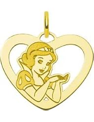 Gold Plated SS Disney Princess Snow White Heart Charm