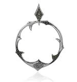 Harley-Davidson® Men's Thorn Circle Marcasite Silver Necklace Pendant HDP0057