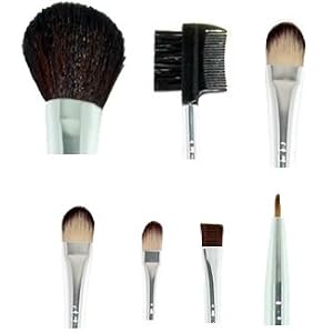 7 Pcs Makeup Set Foundation Blush Cosmetic Brush w/ Case Kit