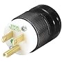 Marinco 8215 NEMA Hospital-Grade Plug 15A 125V Black
