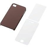 ELECOM iPhone4 シェルカバー 液晶保護フィルム、背面保護フィルム付き レザーブラウン MPA-P10PVLBR