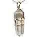 Brazilian Quartz Tapered Crystal Point Pendant on 18 Sterling Silver Snake Chain