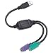 Electronics : USB to Dual PS/2 Adapter, for Mouse and Keyboard (Black)