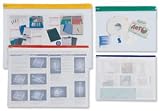 INDX Zip Pouch Lightweight Polythene Clear with Coloured Seal A3 Assorted Ref 50027 [Pack 25]