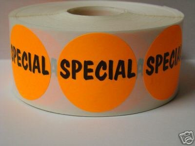 500 1.5 inch Round SPECIAL Retail Price Labels Stickers