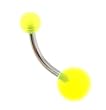 Green UV Belly Ring - 14 Gauge - 5mm & 8mm Balls - Sold Individually