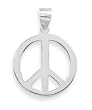 Sterling Silver Peace Symbol Pendant W/18" Curb Chain Necklace