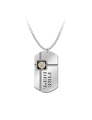 Firemans Dog Tag Pendant Necklace: For My Firefighter by The Bradford Exchange