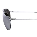 New Silver Aviator Sunglasses for Mens/Womens/Unisex - Slim Metal Frame with Aviator style bridge - Reflective gun-metal lenses - with free cloth case - Affordable