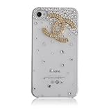 【iphone4s/iphone4 兼用ケース】iphone4S　ケース　iphone4　ケース　新入荷商品！煌びやか　アイフォン4s　ケース/カバー  スワロフスキー風　シャネル風　IPHONE 4/4S用ケース　ゴールドロゴ シャネル ゴールド