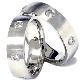 TRENDY 1.50CT 6mm Matching Diamond Wedding Ring 