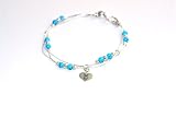 Image of Hand Made delicate Silver Bracelet set with turquoise stone
