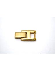 GOLD STAINLESS STEEL FOLD OVER CLASP WOMENS WATCH BRACELET EXTENDER