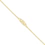 14k gold heart anklet, 9 inch