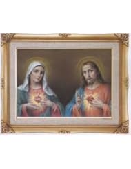 From Amazon.com. Click for details:
 Framed Artwork, Religious Prints, 16" X 20" Framed Art Sacred Hart of Jesus and Immaculate Heart of Mary Linen Print, Museum Series, Antique Gold Wood Frame No Glass - Cromonb Artwork - Milan, Italy! Framed Artwork, Religious Prints, 16" X 20" Framed Art Sacred Hart of Jesus and Immaculate Heart of Mary Linen Print, Museum Series, Antique Gold Wood Frame No Glass - Cromonb Artwork - Milan, Italy!