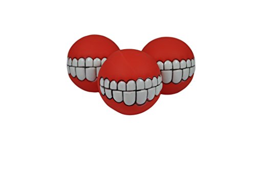 Smile Squeaker Balls, 3 Pack, by Downtown Pet Supply