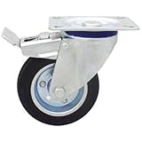 自在車（ゴム車）ストッパー付 75mm（プレスキャスター）