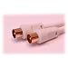 4 Metre White Gold Plated, Shielded Coaxial Aerial Cable by Cable Mountain (4M-approx 13 Feet)