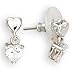 ISADY Boucles d'oreille Jade - Clous puces oxyde de zirconium forme coeur AFFAIRE FIN DE SERIE