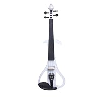 Cecilio CEVN-4W 4/4 Full Size Electric Silent Violin w/ Solidwood Ebony Fitted in Pearl White Metallic