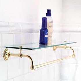 London Terrace 24" Shelf with Bar - Satin Nickel