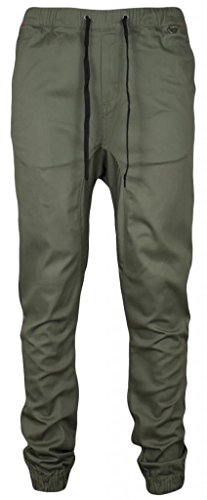 Kayden K Men's Slim Fit Harem Jogger Pants (32, Olive)