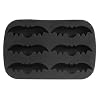 Premier Housewares Silicone Bat Shaped Non-Stick Cake Moulds, Set of 6, Black