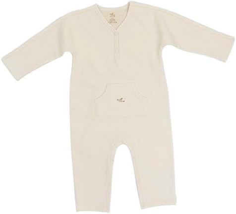 Naturecolored baby Romper certificated organic cotton. Natural. 1 year.