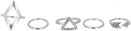Yantu Charms Punk Midi Finger Band Rings Set 5pcs/Set