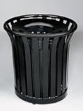 Howard Americana 36 gallon 2' 'x1/4' ' Steel Slats Open Top Architectual Bronze Waste Receptacle MT32ABZ