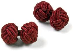 Burgundy Polyester Cufflink | Burgundy Solid Knot Cufflink