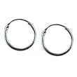 12mm Plain Hoop Earrings Sterling Silver