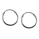12mm Plain Hoop Earrings Sterling Silver
