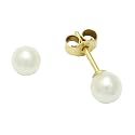 Bella Donna Ohrstecker 14 Karat Gelbgold 2 Süßwasser Zuchtperlen 5,5-6,0 mm weiß rund 631113