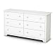 South Shore Vito Collection 6-Drawer Double Dresser, Pure White