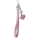 Universal Heart Shaped with Pink Diamond Cell Phone (car) charms Strap