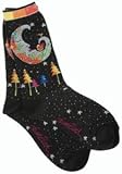 Laurel Burch Socks-Mystic Moon -Black