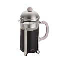 BonJour 8 Cup Monet French Press, Brushed Stainless Steel with Pink Accents
